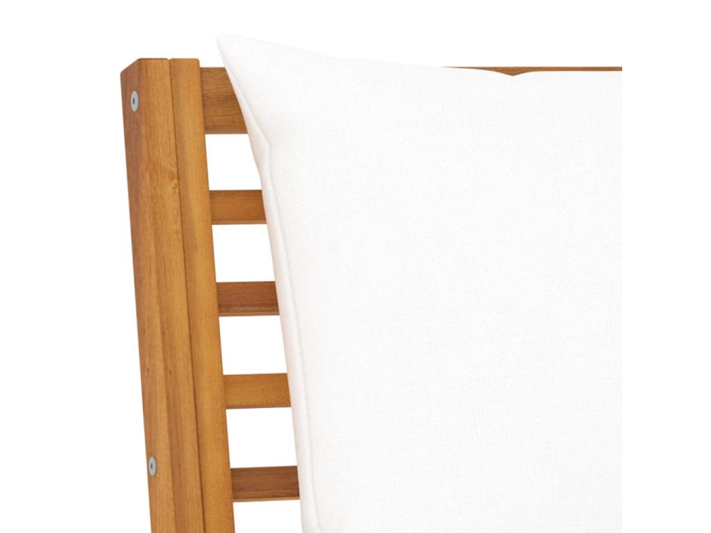 Salon de jardin 6 pcs avec coussin Crème Bois d'Dekonao solide MAOW96060