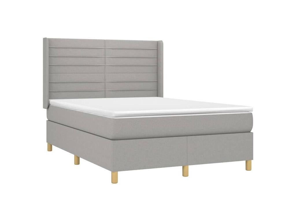 Sommier à Dekonao de lit avec matelas Gris clair 140x200 Tissu EKJP34119