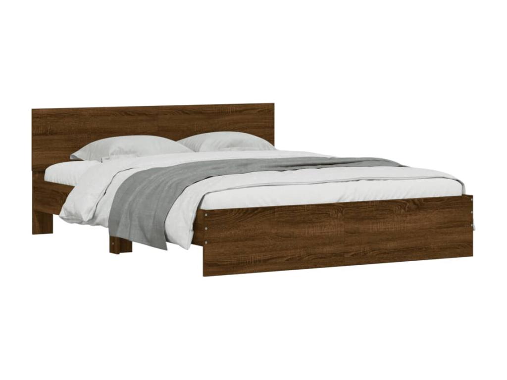 Cadre de lit sans matelas chêne marron 140x200 cm DJNC80080