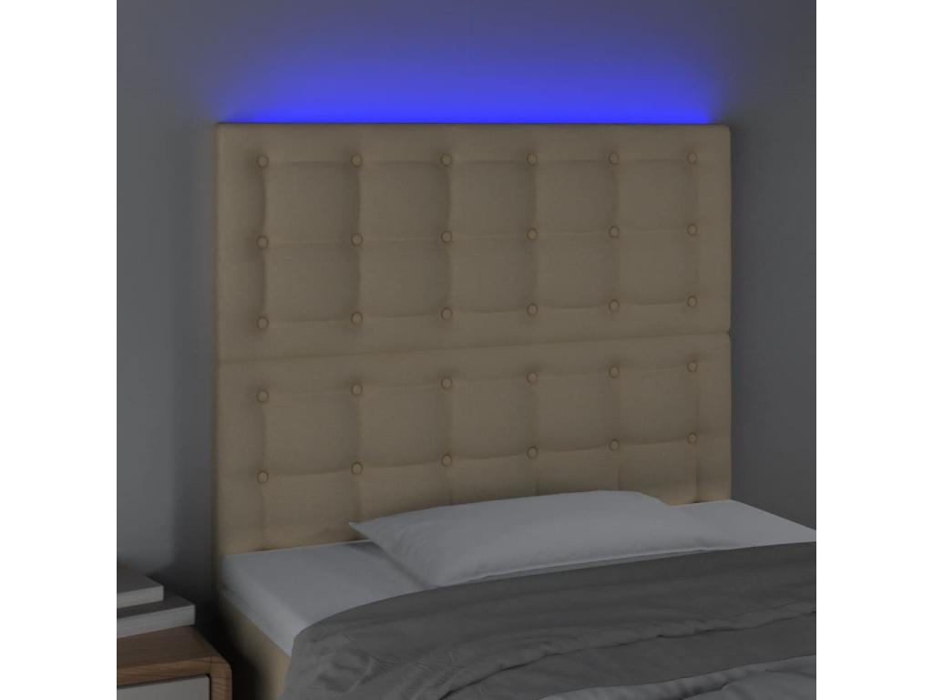 Tête de lit à LED Crème 80x5x118/128 cm Tissu HQWO40654