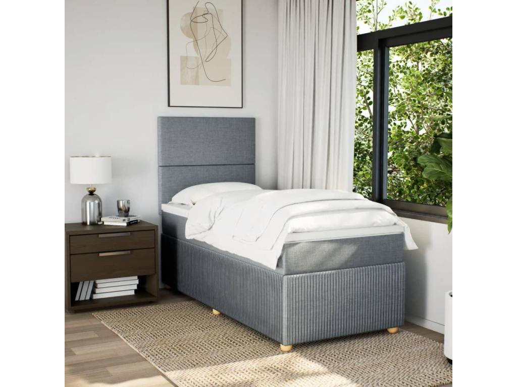 Sommier à Dekonao de lit avec matelas gris clair 80x200 cm tissu IBBL94729