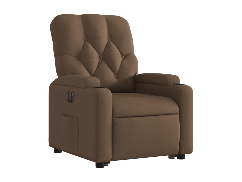 Fauteuil inclinable électrique marron tissu XOOO16272
