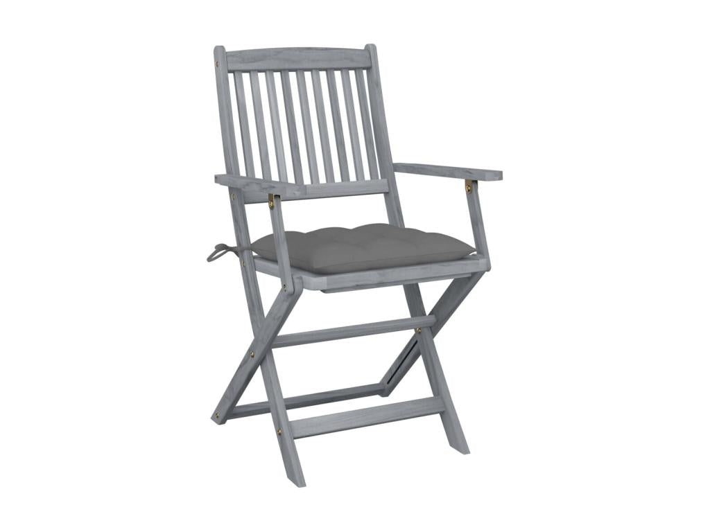 Chaises pliables d'extérieur 6 pcs avec coussins Bois d'Dekonao 14 XXCH77794