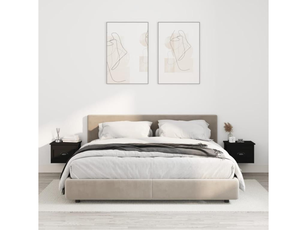 Tables de chevet murales 2 pcs noir 41,5x36x28 GDID23660