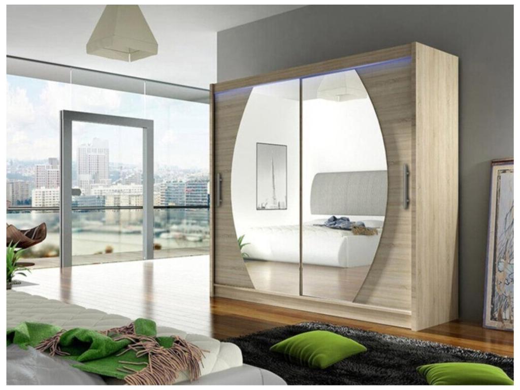 Armoire Ligniva 102 Ligniva chêne 215x180x58cm Portes d'armoire Glissement JSBT91702