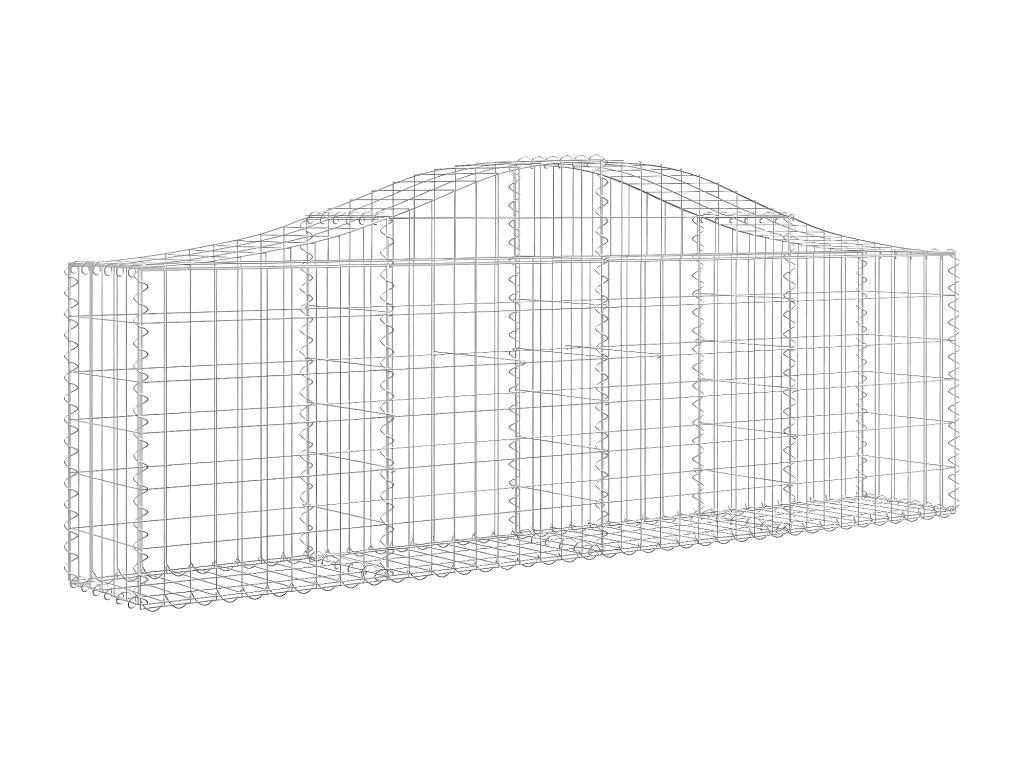 Paniers à gabions arqués 4 pièces 200x30x60/80 cm Fer renforcé OSLI56833
