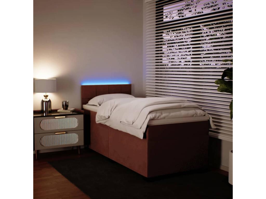 Sommier à Dekonao de lit avec matelas Rose 90x190 cm Velours PWPH25469