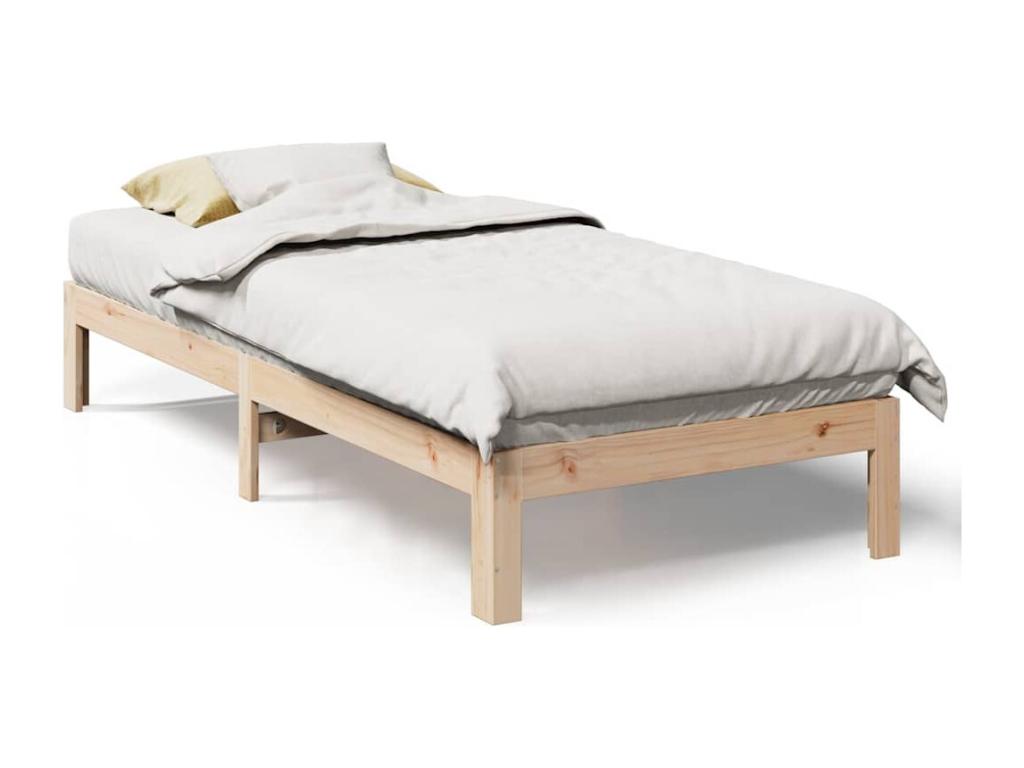 Cadre de lit sans matelas 90x200 cm bois de pin massif WZKJ66285