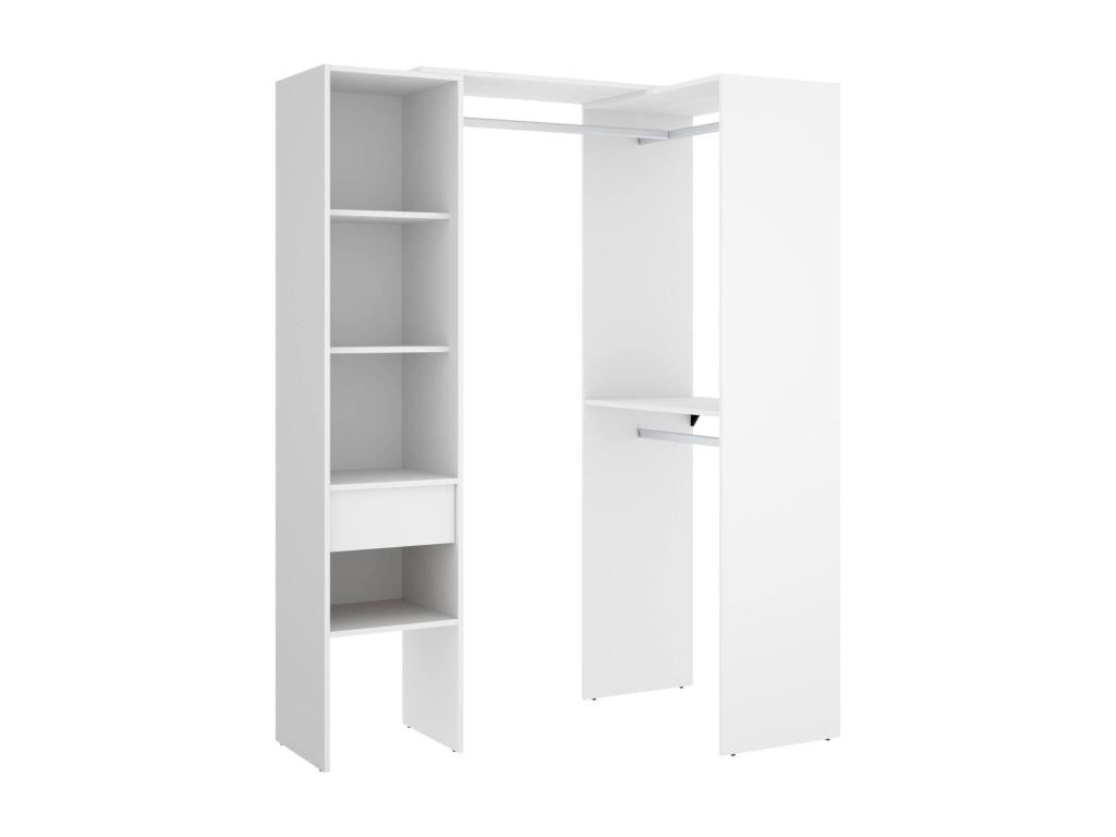 Grande Garde-robe Dekonao Meubles de chambre Penderie de plain-pied Placard à vêtements 98x42 h187 cm Blanc RMYI29501