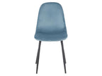 Lot de 2 chaises scandinaves velours bleu et pieds métal noir - Dekonao EOQN69971