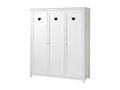 Dekonao - Armoire 3 Portes Blanches Motifs Coeurs Ajourés AIBW11236