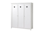 Dekonao - Armoire 3 Portes Blanches Motifs Coeurs Ajourés AIBW11236