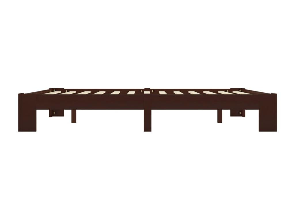Cadre de lit Marron foncé Bois de pin massif 160x200 cm TYXE83191