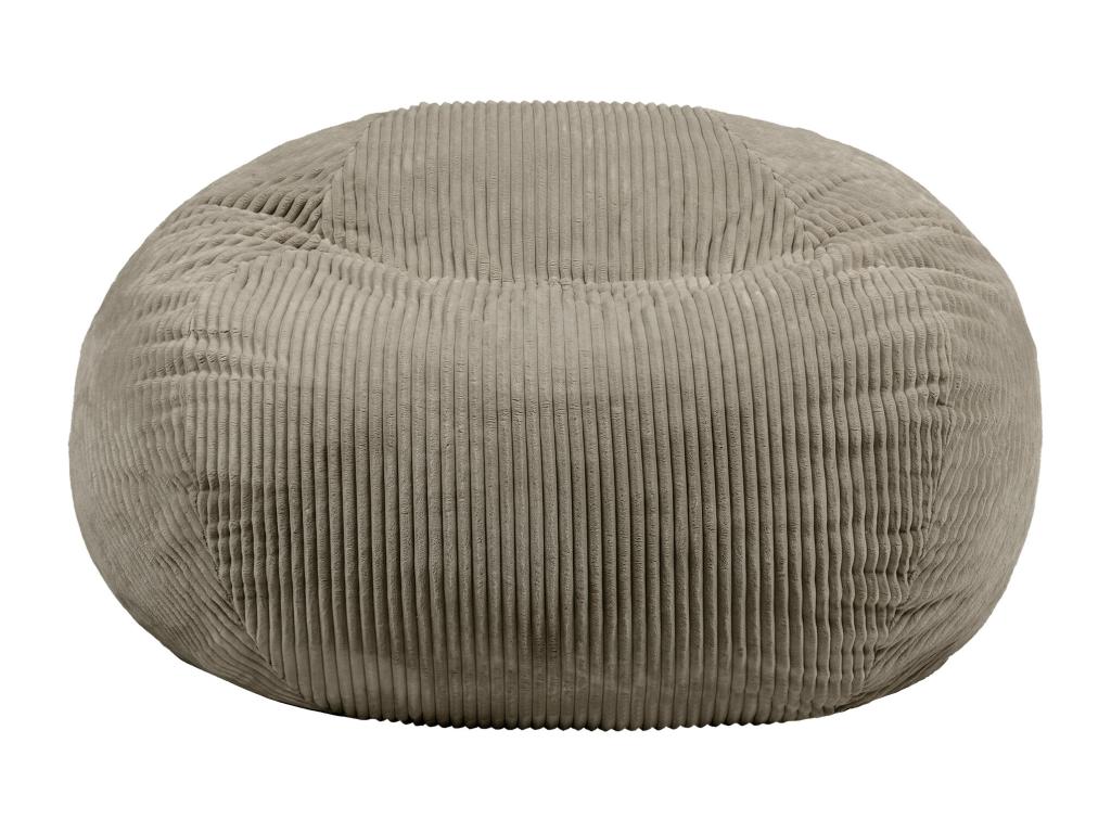 Pouf fauteuil géant en mousse expansible et velours tricoté gris - Dekonao MZEO11065
