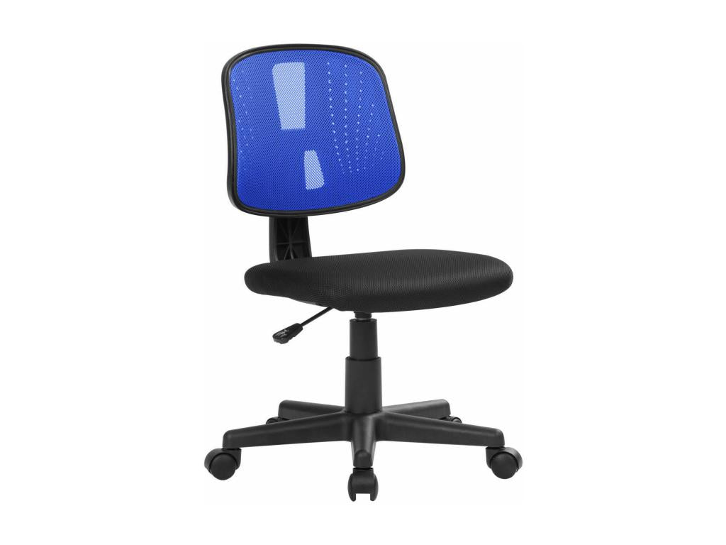 Chaise de bureau Ligniva Chaise de bureau de travail Siège de bureau ergonomique 49x43h81/93 cm Noir et Bleu GUOJ63560