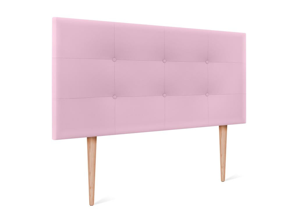 Dekonao Tête de lit en Similicuir Capitonné 95x115cm avec Pieds Lits 90 - Rose SZAX32568