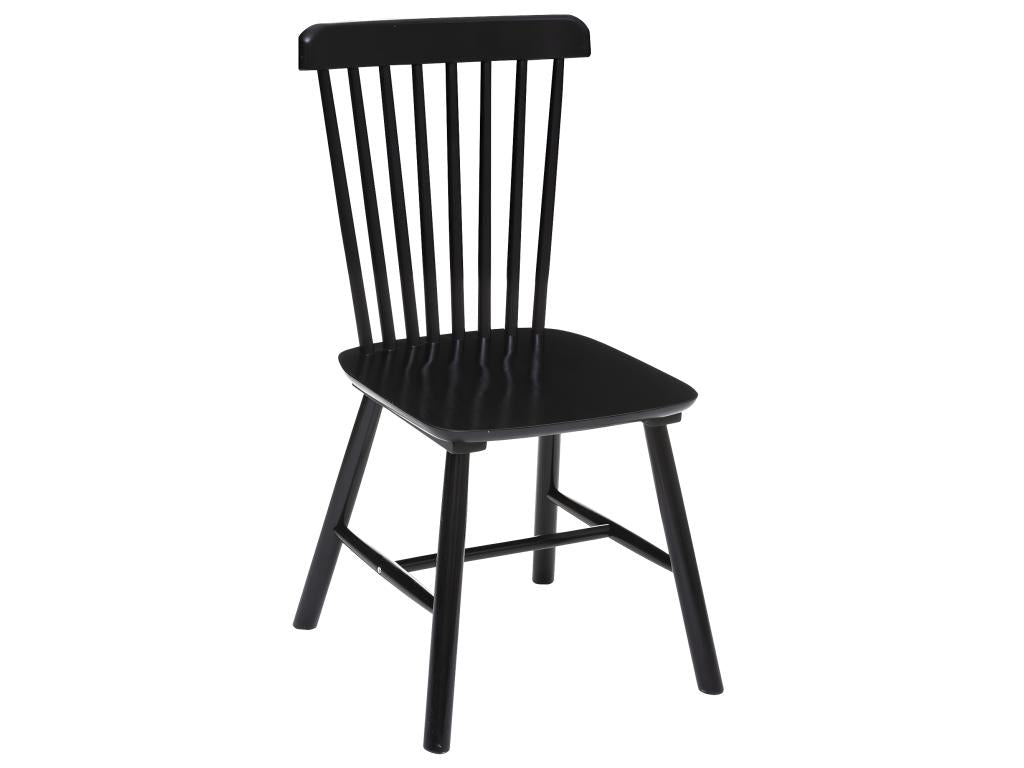 Lot de 2 chaises en bois coloris noir - Longueur 46.5 x Profondeur 52 x Hauteur 87 cm HWHP26496