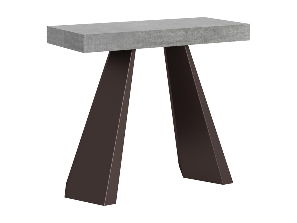 Console extensible 90x40/300 cm Diamante Gris Béton cadre Ours LKOT83935