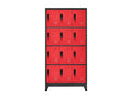 Armoire à casiers Anthracite et rouge 90x45x180 Acier 2 ISZB81088