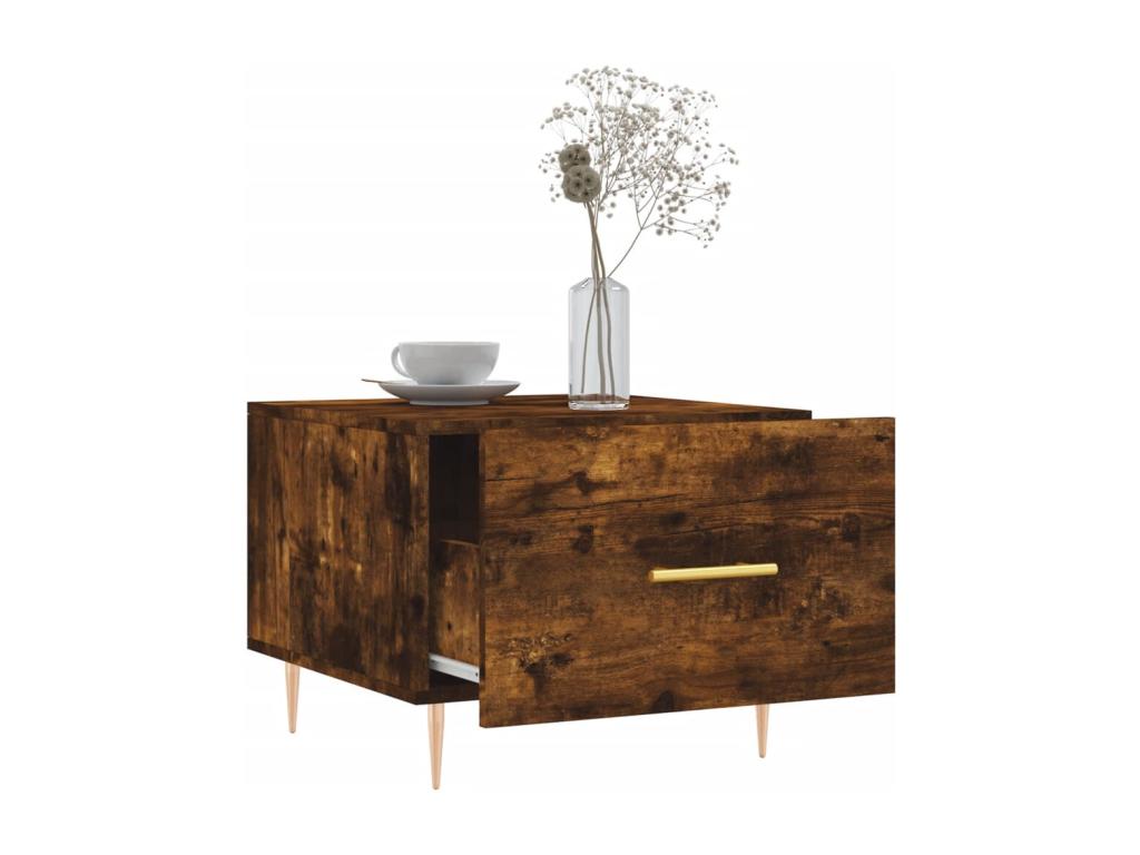 Table basse Chêne fumé 50x50x40 Bois d'ingénierie RIFW08586