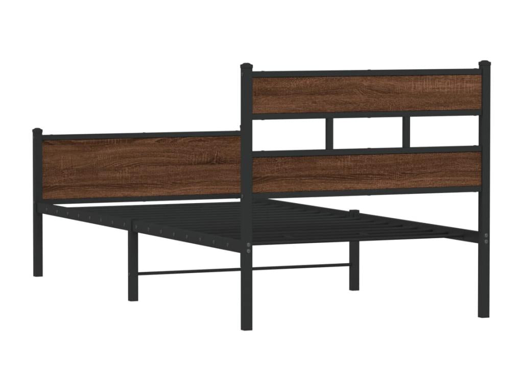 Cadre de lit sans matelas chêne marron 90x200cm bois ingénierie SFFK34939