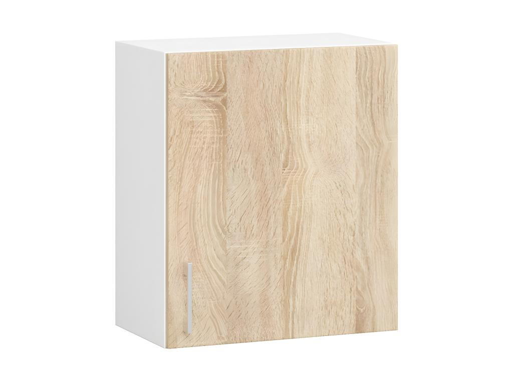 Meuble de cuisine haut Dekonao W50 Dekonao modulable Blanc 50 cm 1 porte façade Chêne Dekonao 2 étagères 50x30.5x58 cm SFDQ75504