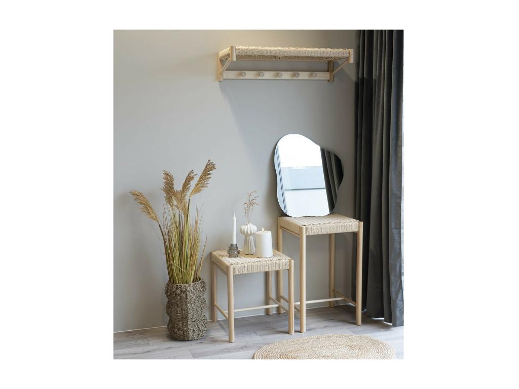 Dekonao - Etagère Murale Tressée avec Porte-manteau en Peuplier SIQG38547