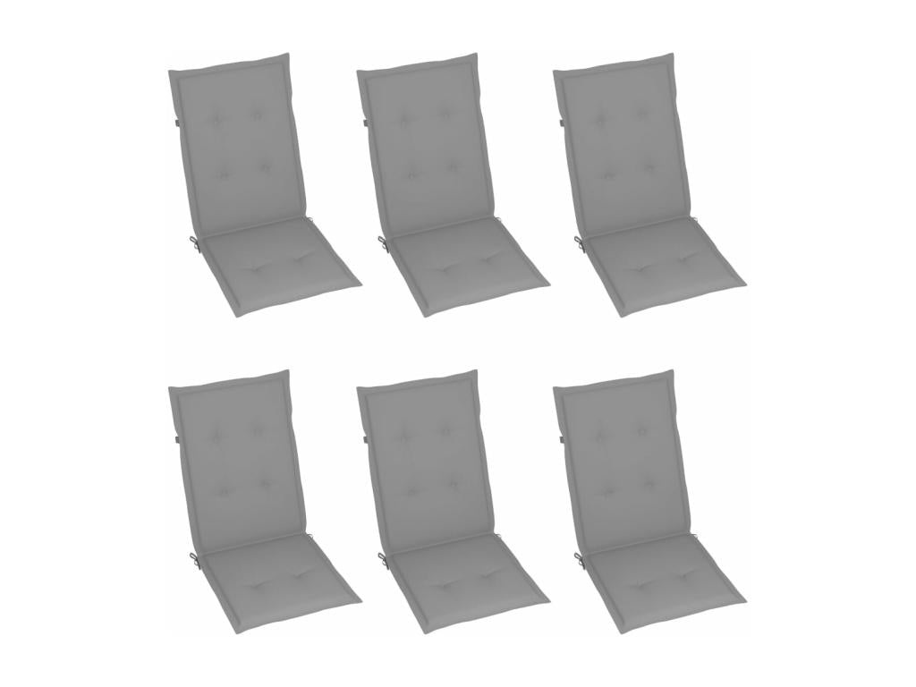 Chaises pliables de jardin 6 pcs avec coussins Bois d'Dekonao 73 MNCV26549