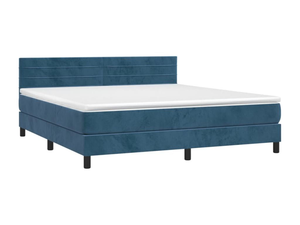 Sommier à Dekonao de lit avec matelas LED Bleu foncé 160x200 cm NXKD11720