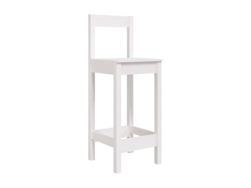 Chaises de bar lot de 2 blanc 40x41,5x112 cm bois de pin solide MZEB78065