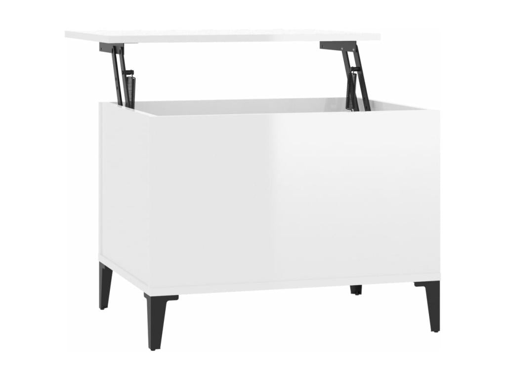 Table basse Blanc brillant 60x44,5x45 cm Bois d'ingénierie LLUI12743