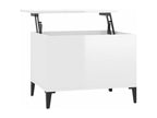Table basse Blanc brillant 60x44,5x45 cm Bois d'ingénierie LLUI12743