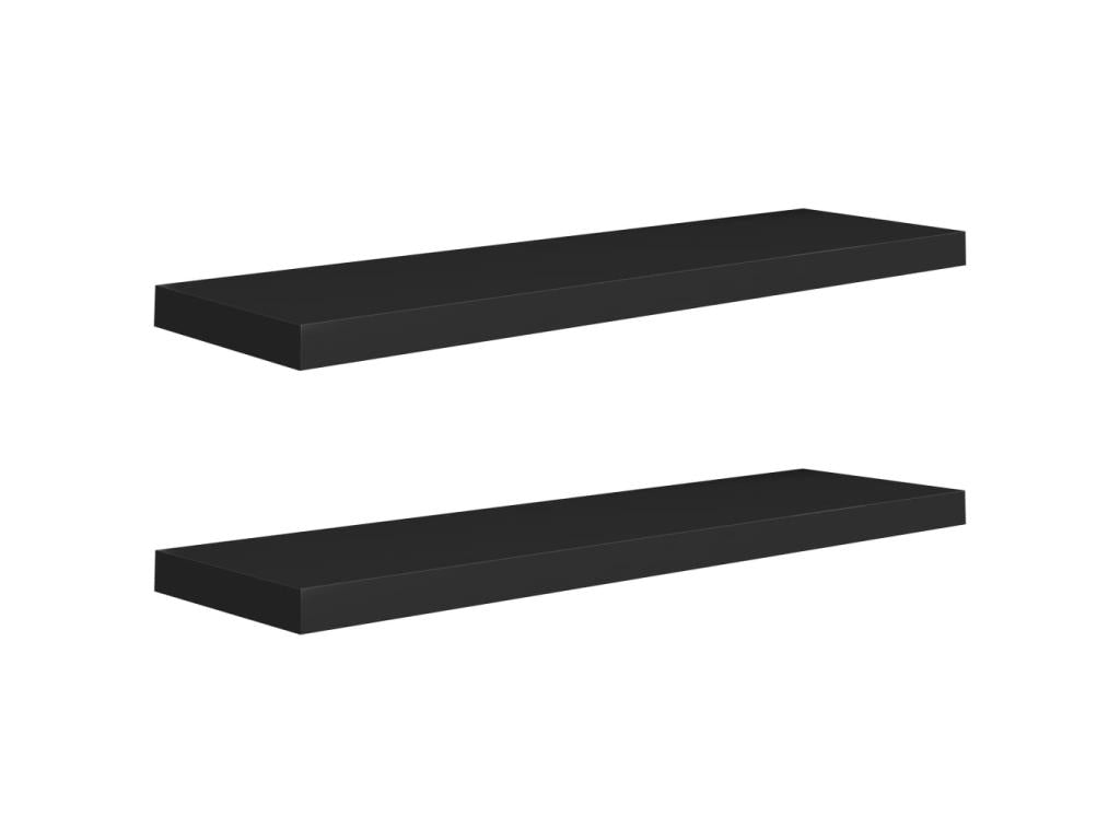 Etagères murales flottantes 2 pcs Noir 90x23.5x3.8 MDF HMAK40916