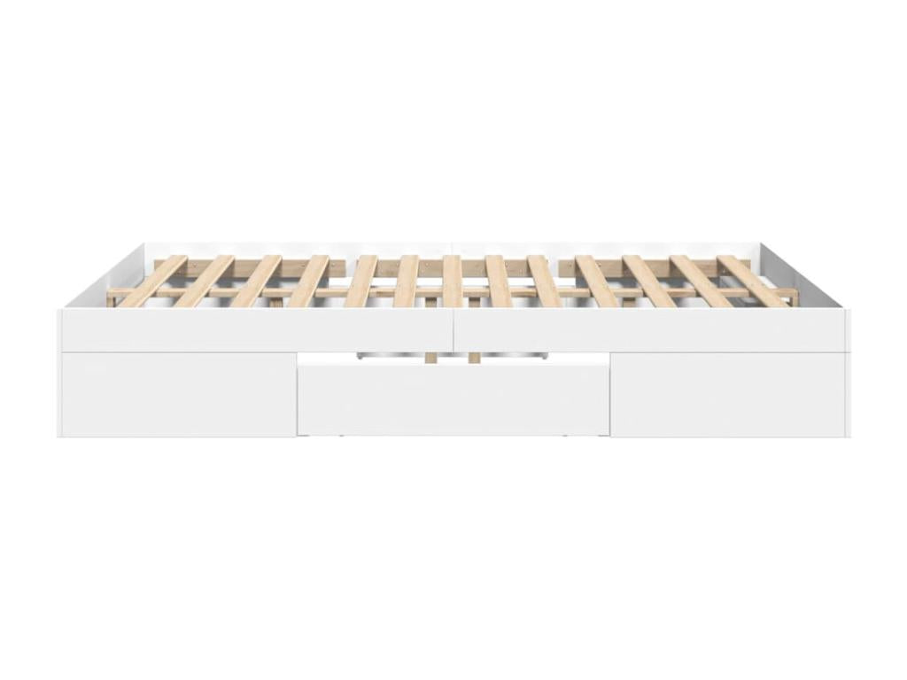 Cadre de lit sans matelas blanc 140x190 cm bois d'ingénierie IOWI50796