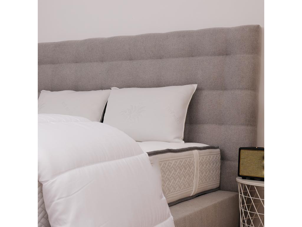 Tête de lit capitonnée Dekonao en tissu haute qualité couleur gris - longueur 105 x largeur 90 cm YKLS48811