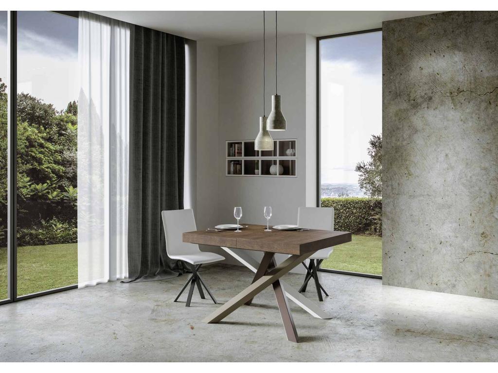 Table extensible 90x130/234 cm Volantis Premium Noyer cadre 4/C LTFY08336