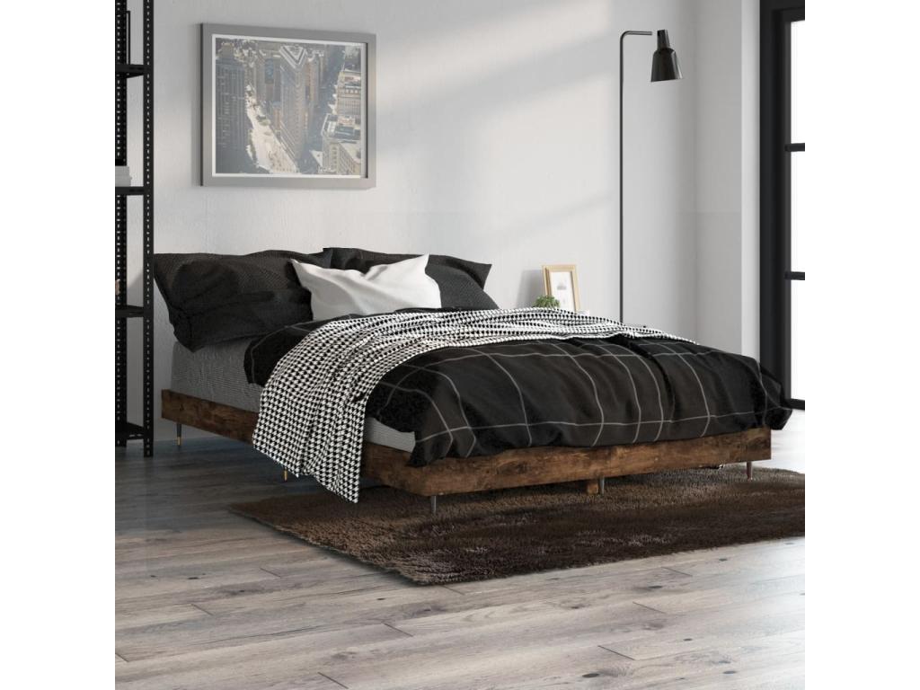 Cadre de lit sans matelas chêne fumé 120x190 cm bois ingénierie VGXQ46770