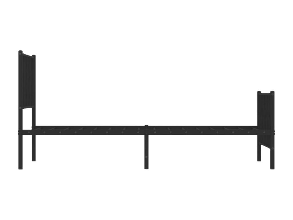 Cadre de lit métal sans matelas avec pied de lit noir 100x190cm DXGJ20944