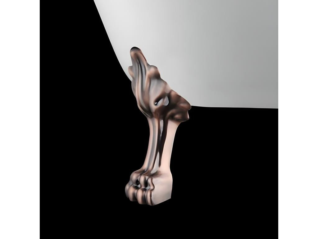 Baignoire ancienne rétro sur pieds Dekonao Blanche 170 cm Pieds de Dekonao Cuivre rouge vieilli KXQT93849