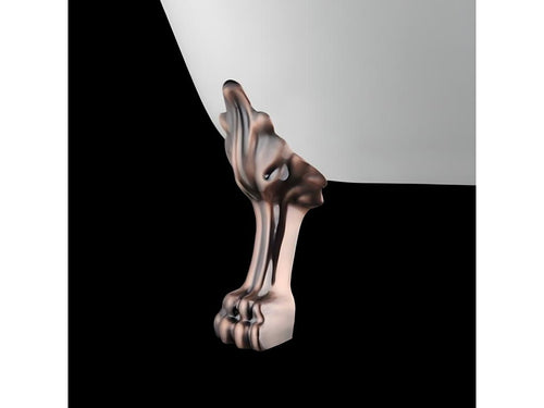 Baignoire ancienne rétro sur pieds Dekonao Blanche 170 cm Pieds de Dekonao Cuivre rouge vieilli KXQT93849