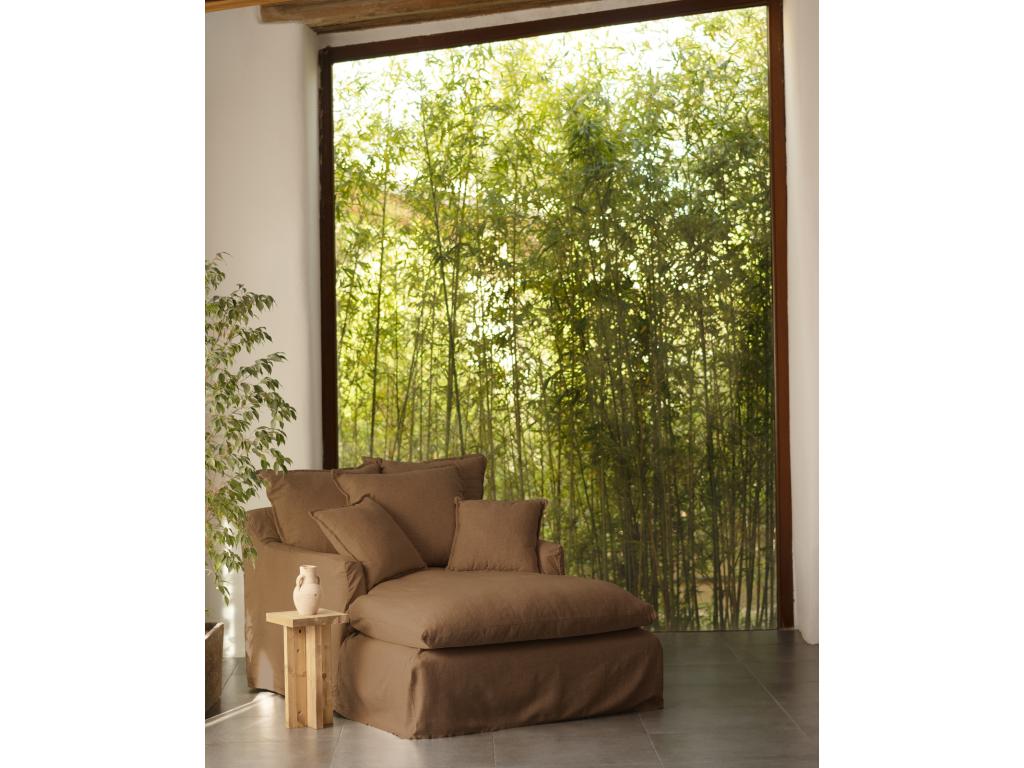 Fauteuil en coton et lin couleur tere cuite 115x170cm SVUX63333