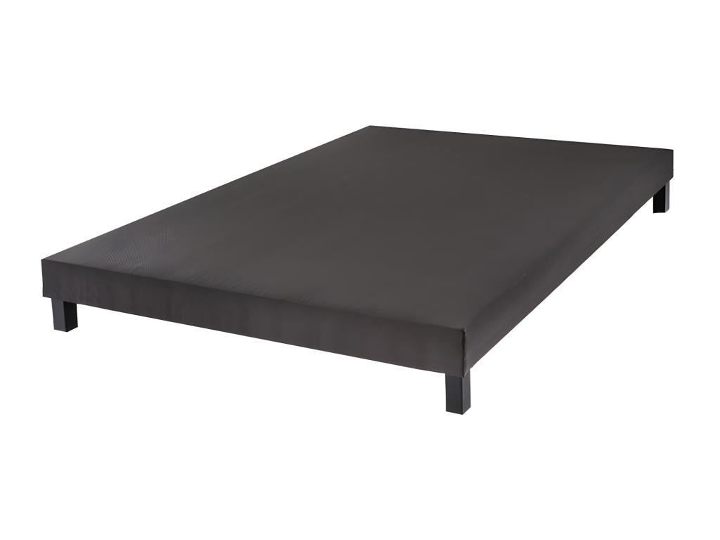 Nobellea LITERIE - Sommier tapissier Nobellea 140x190 cm - Epaisseur 13 cm - Gris anthracite pieds non inclus GGDP48506