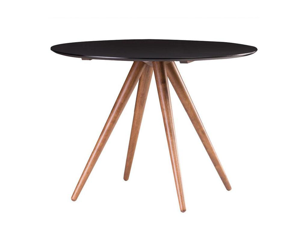 Table à manger ronde design noyer et noir D106 cm Dekonao FHHK55522