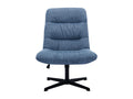 Fauteuil pivotant en tissu chiné bleu Dekonao WJRM06910