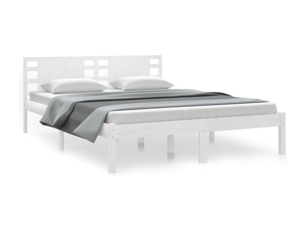 Cadre de lit sans matelas blanc 120x200 cm bois de pin massif ZQXL88893