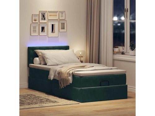 Cadre de lit Dekonao avec matelas vert foncé 80x200 cm velours XDEI45911