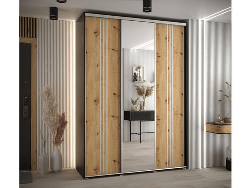 ARMOIRE Dekonao 7 À PORTES COULISSANTES 235.2/170/45 3 portes Noir/Dekonao/Argent XXUQ31557