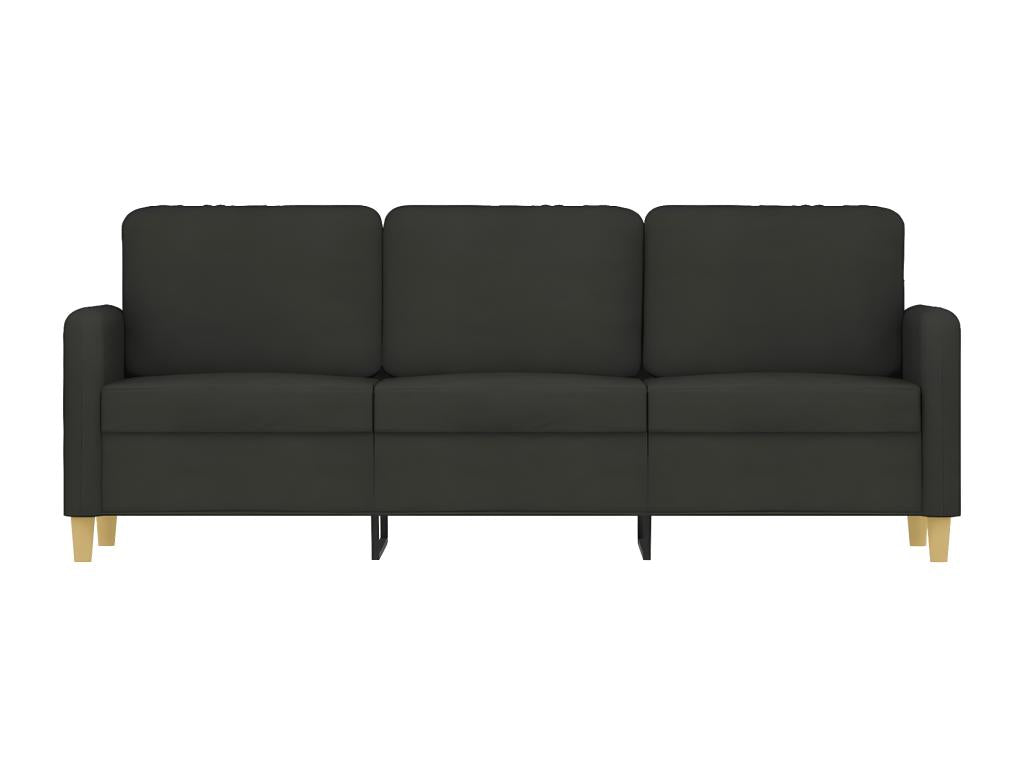 Canapé à 3 places Noir 180 cm Tissu UDQE45509