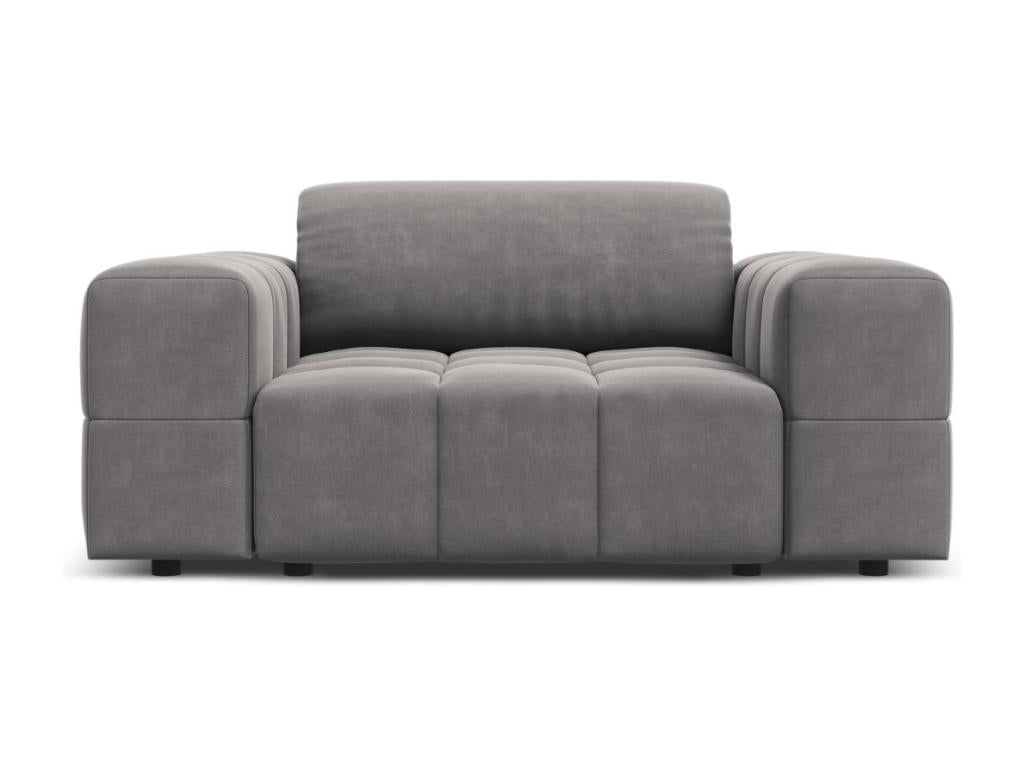 Dekonao - Fauteuil Dekonao en velours gris clair - 124x102x70cm QMQA51325