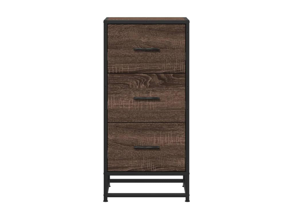 Buffet chêne marron 35,5x35x76 cm bois d'ingénierie et métal NWVQ55145